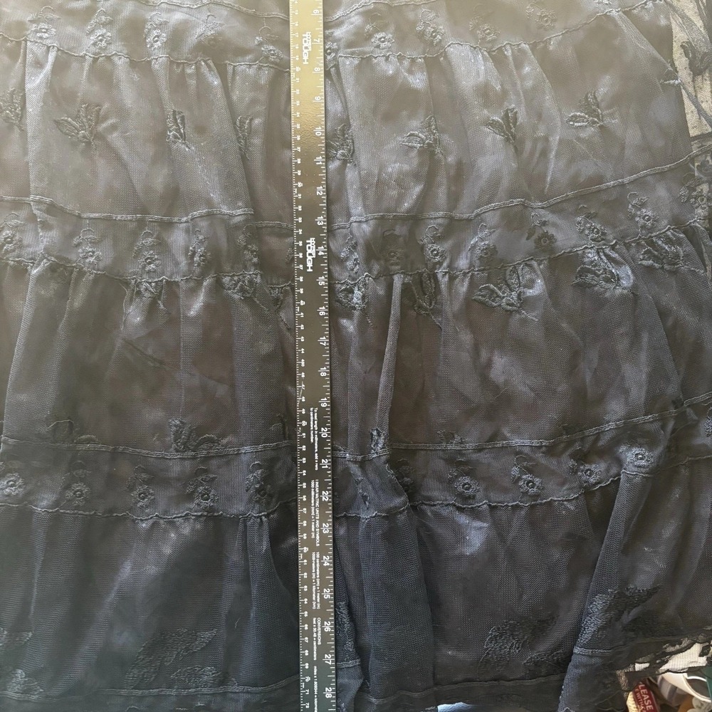 Witchy Whimsigoth Black Lace Midi Skirt 2-3X* Dark Romance Gothic Fairy Grunge - Picture 10 of 11